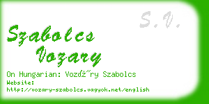 szabolcs vozary business card